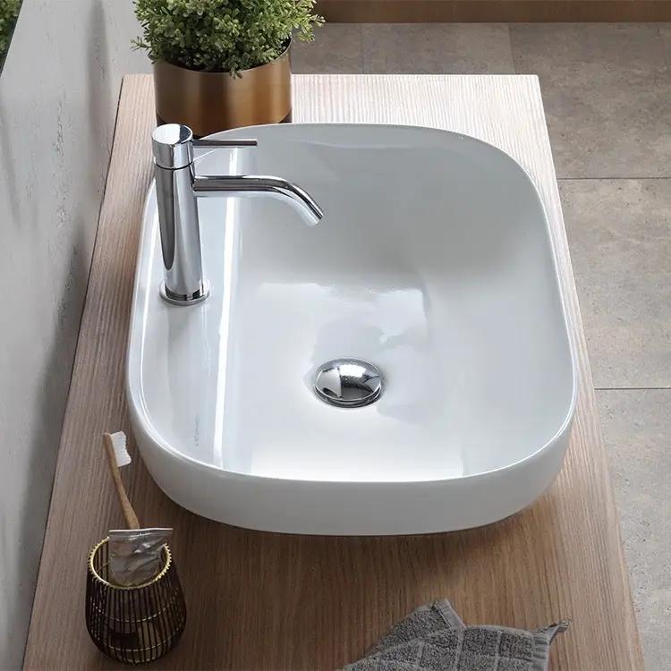 white bathroom sink