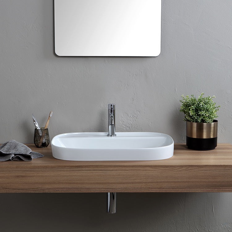 white bathroom sink
