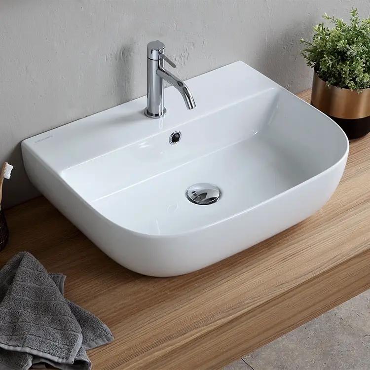 white bathroom sink