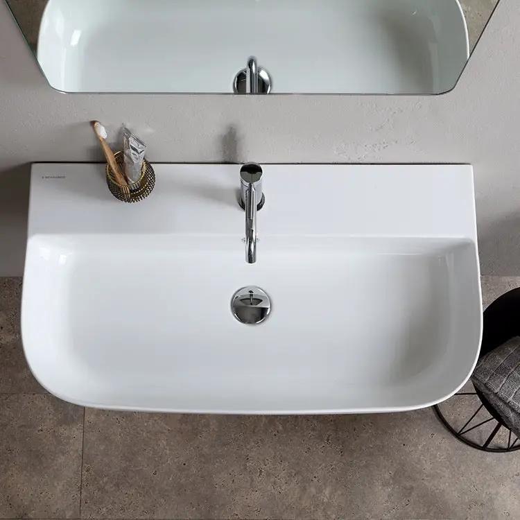 white bathroom sink