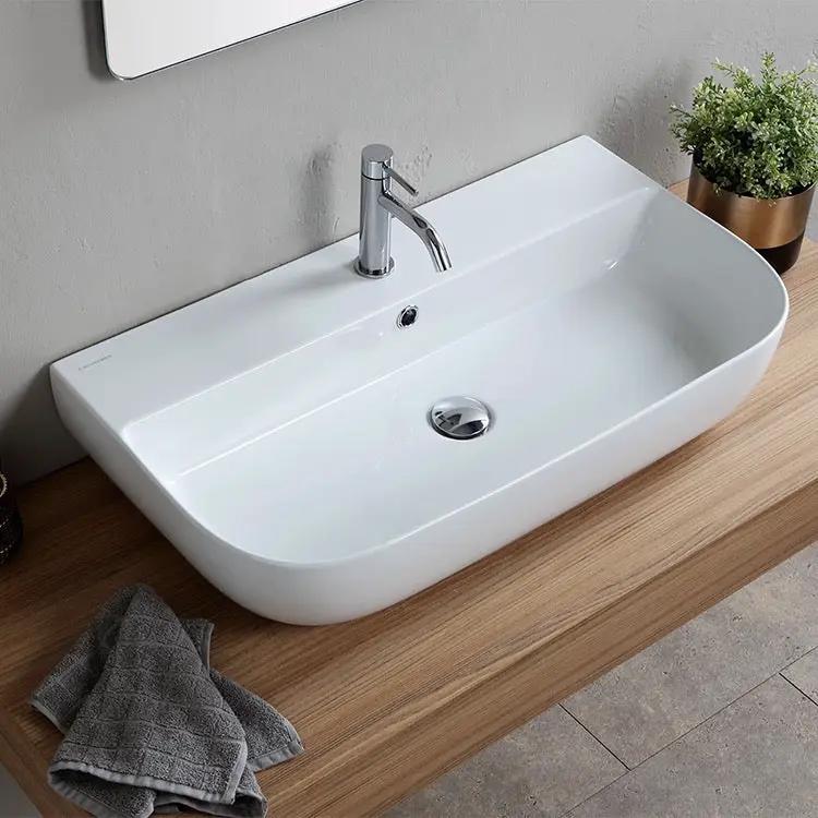 white bathroom sink