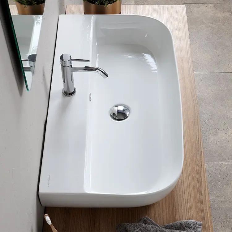 white bathroom sink