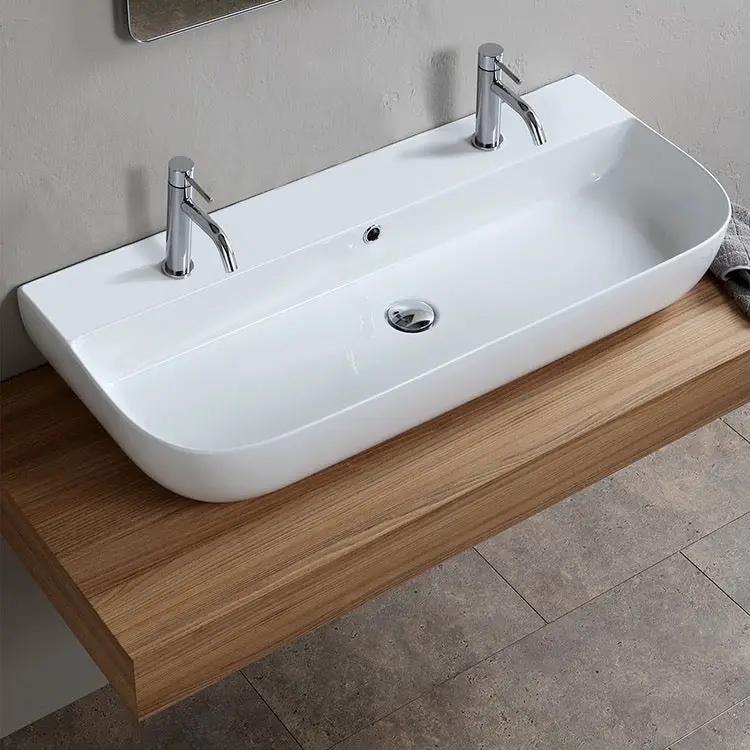 white bathroom sink