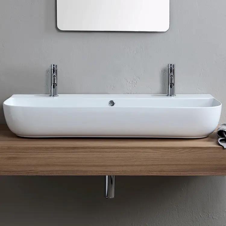 white bathroom sink