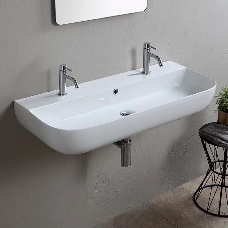 white bathroom sink
