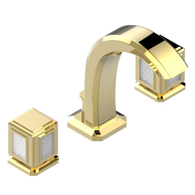 THG Paris Métropolis Clear Crystal Widespread Lavatory Set with Drain by THG Paris