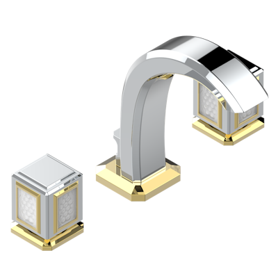 THG Paris Métropolis Clear Crystal Widespread Lavatory Set with Drain by THG Paris