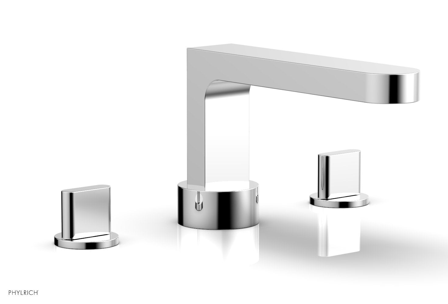 polished chrome deck tub set