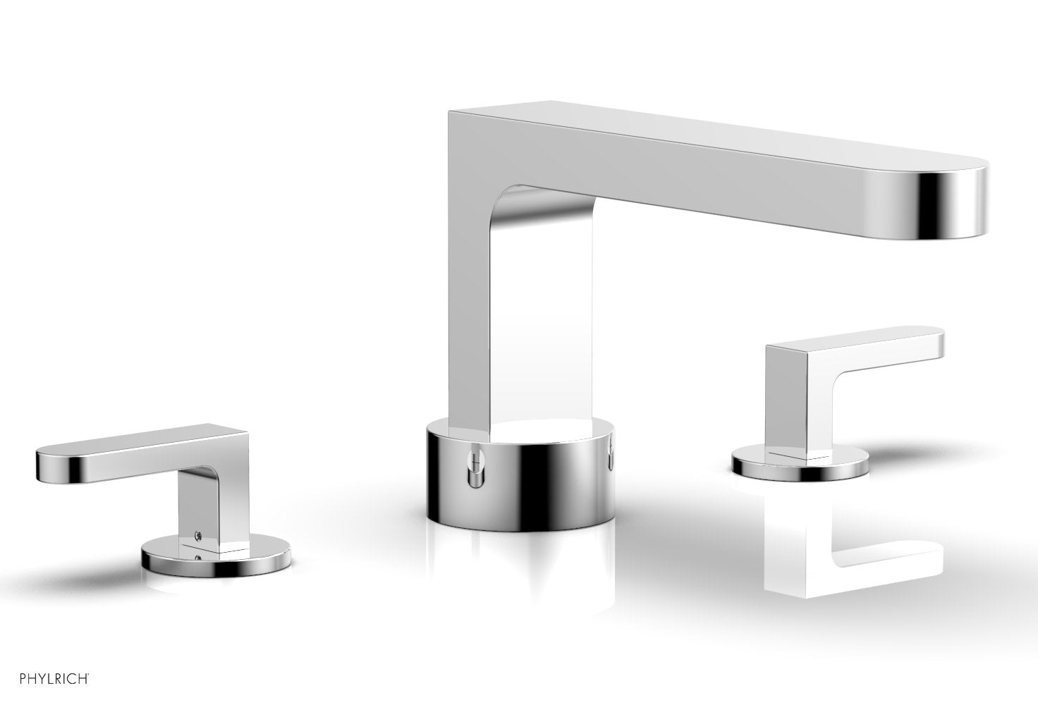 polished chrome deck tub set