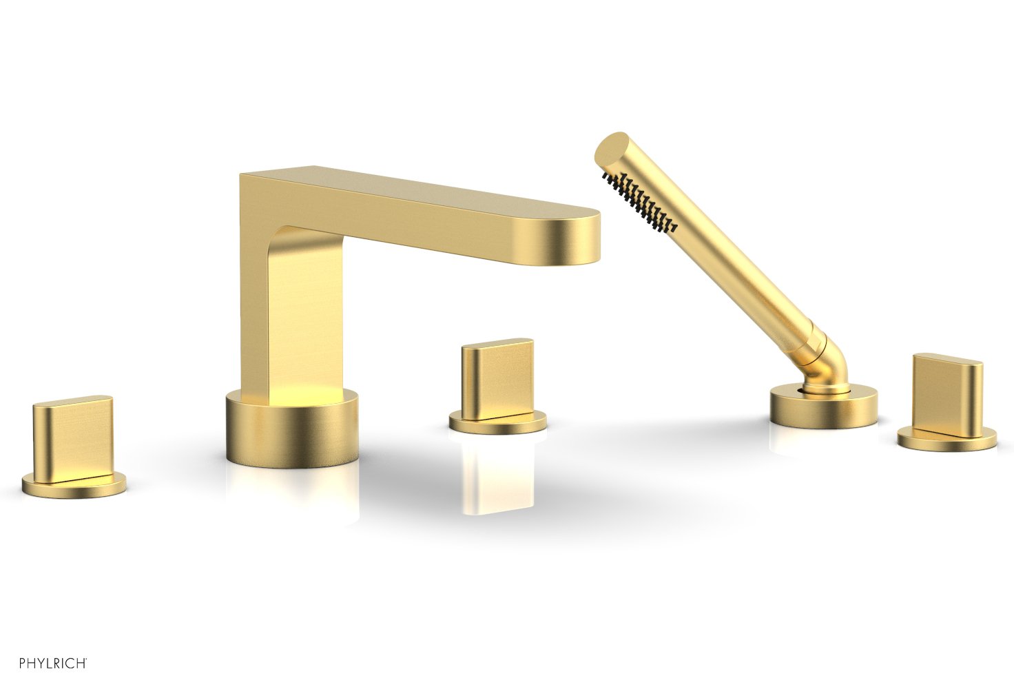 Phylrich ROND Deck Tub Set with Hand Shower - Blade Handles