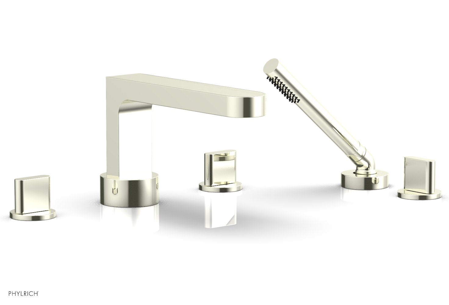 Phylrich ROND Deck Tub Set with Hand Shower - Blade Handles