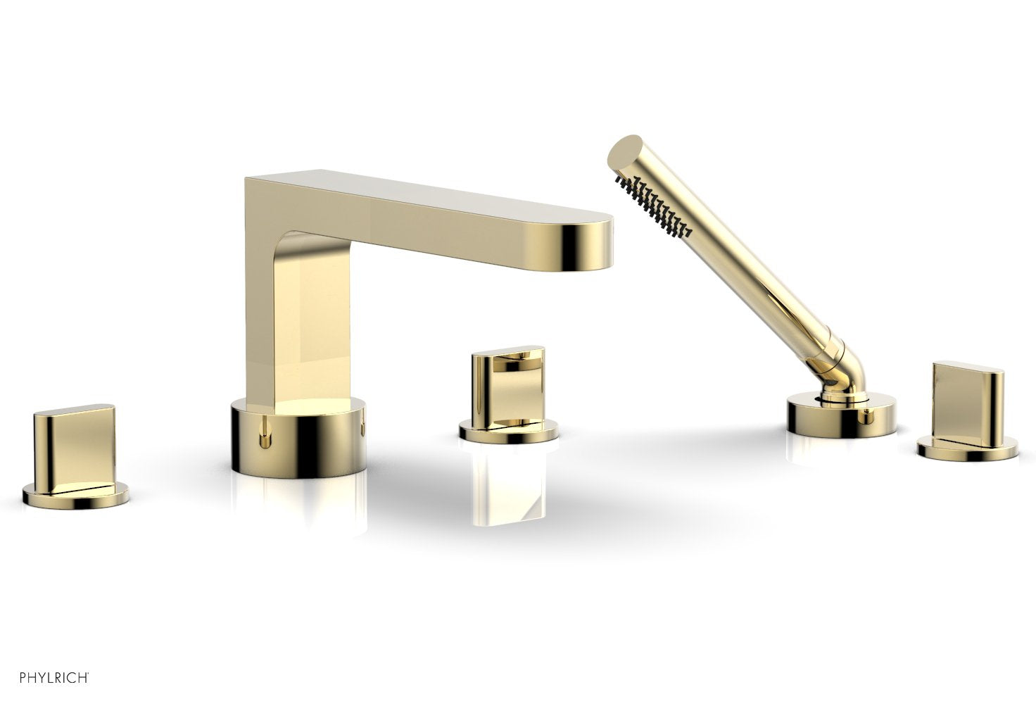 Phylrich ROND Deck Tub Set with Hand Shower - Blade Handles