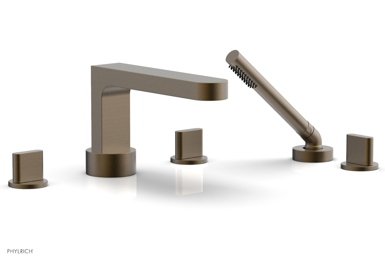 Phylrich ROND Deck Tub Set with Hand Shower - Blade Handles