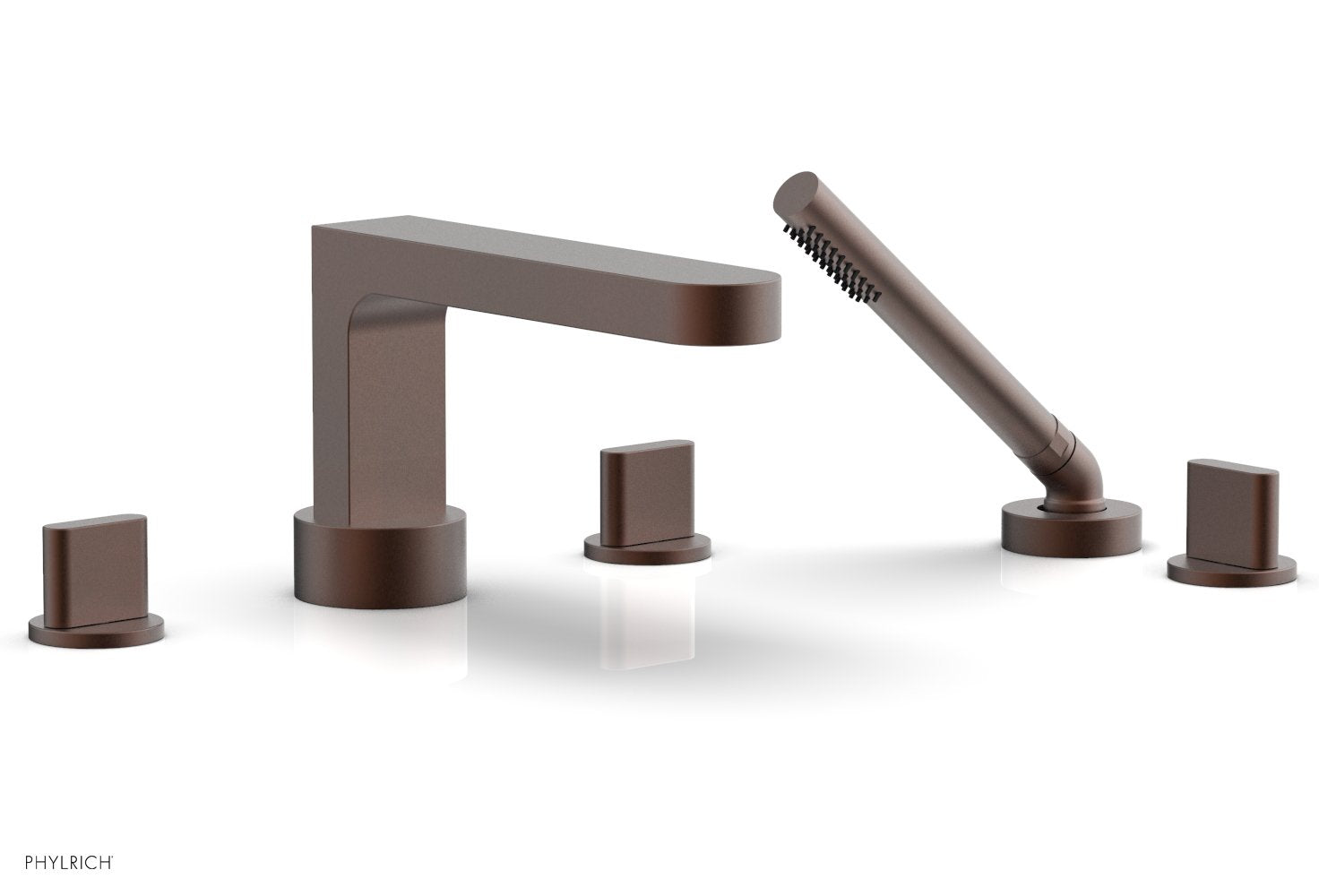 Phylrich ROND Deck Tub Set with Hand Shower - Blade Handles