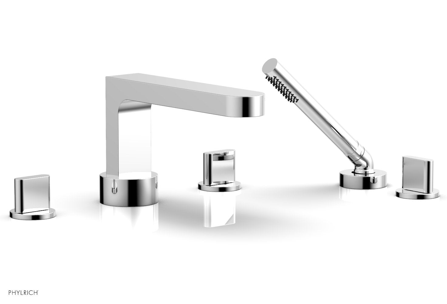 polished chrome deck tub set