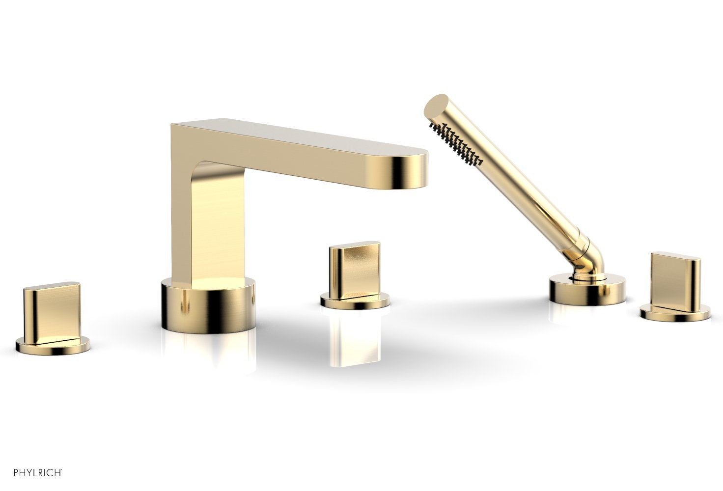 Phylrich ROND Deck Tub Set with Hand Shower - Blade Handles