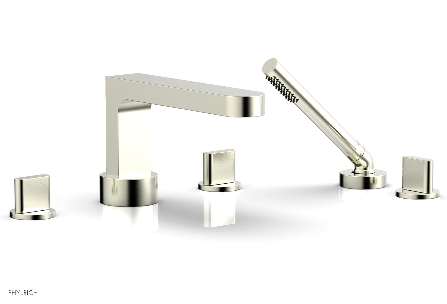 Phylrich ROND Deck Tub Set with Hand Shower - Blade Handles