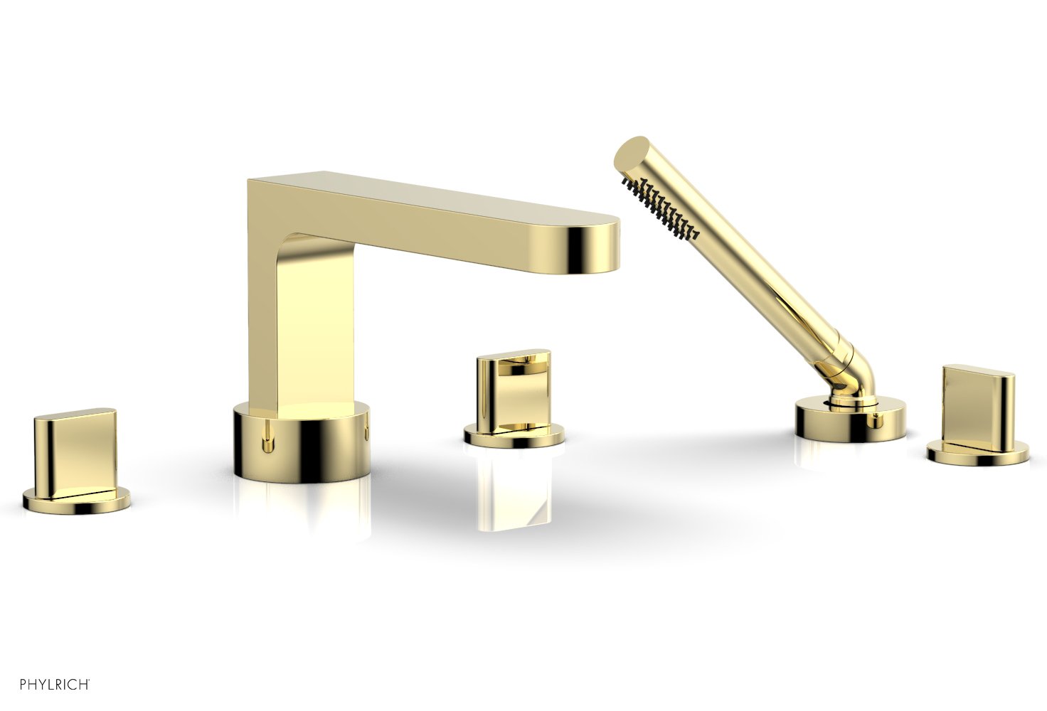 Phylrich ROND Deck Tub Set with Hand Shower - Blade Handles