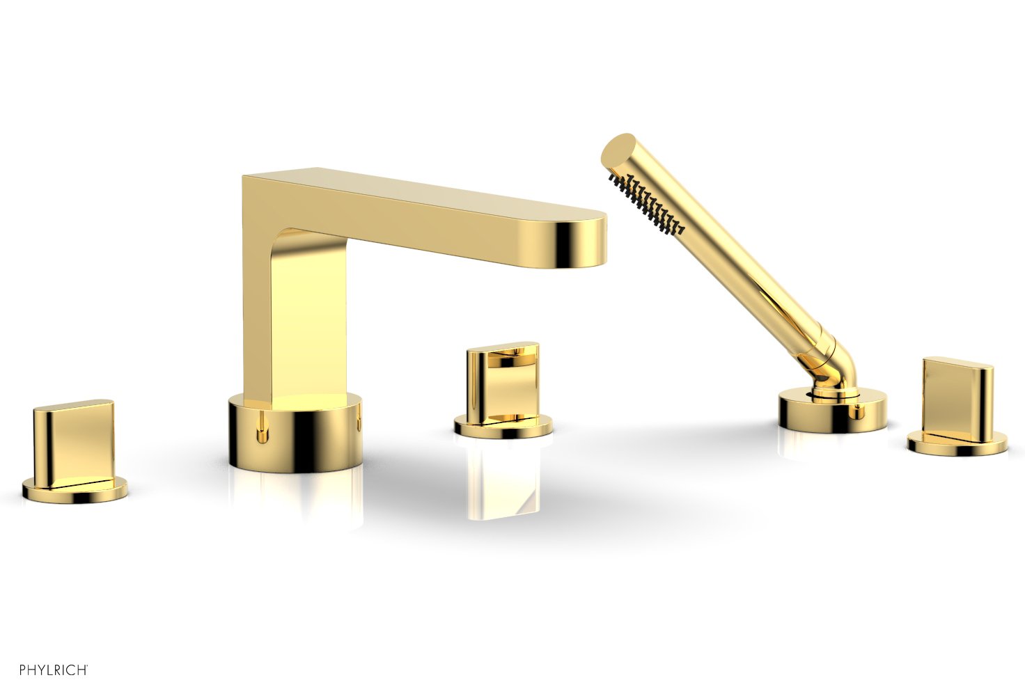 Phylrich ROND Deck Tub Set with Hand Shower - Blade Handles