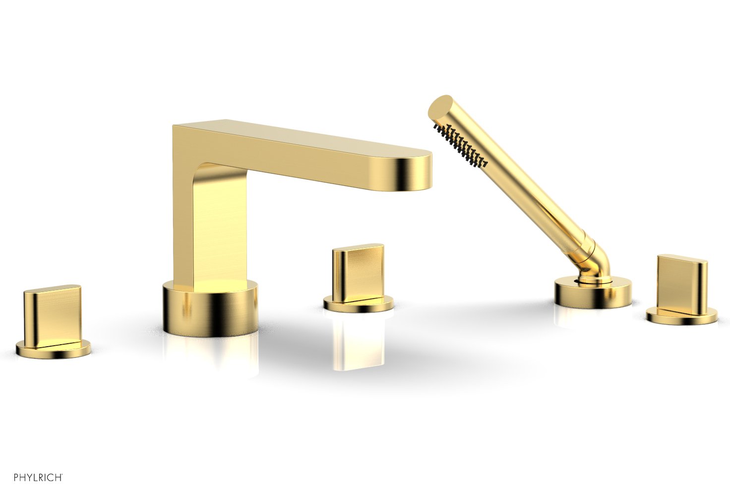 Phylrich ROND Deck Tub Set with Hand Shower - Blade Handles