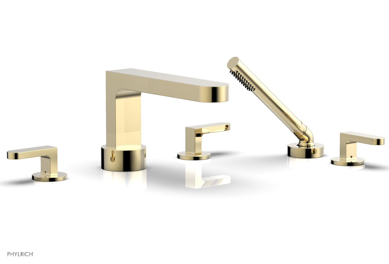 Phylrich ROND Deck Tub Set with Hand Shower - Lever Handles