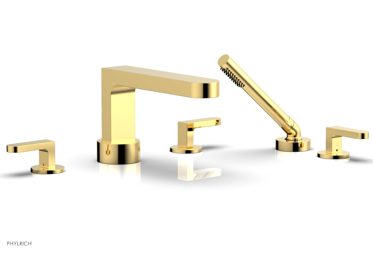 Phylrich ROND Deck Tub Set with Hand Shower - Lever Handles