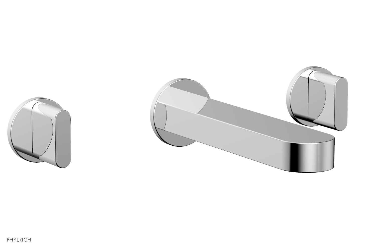 polished chrome wall tub set