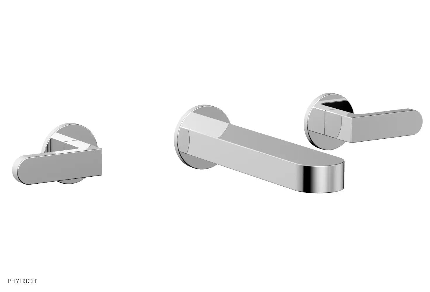 polished chrome wall tub set