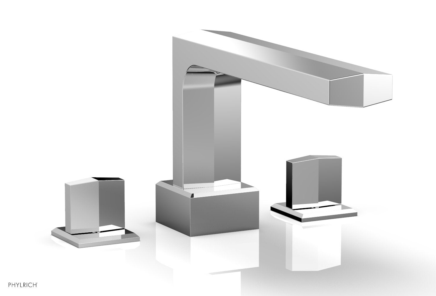 polished chrome deck tub set