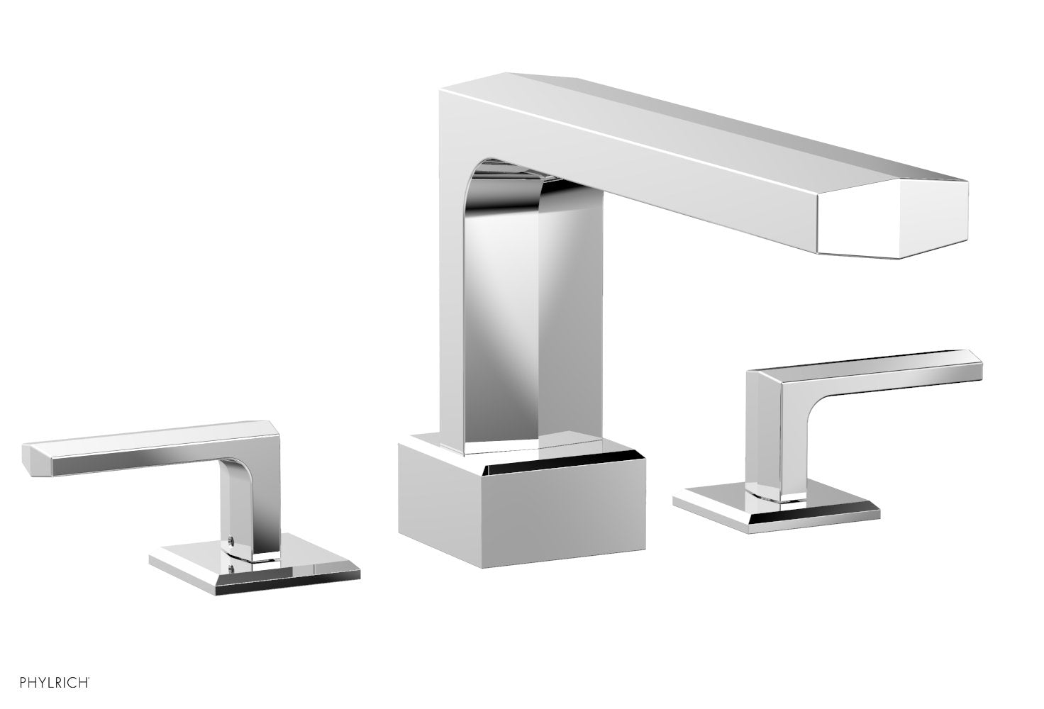 polished chrome deck tub set