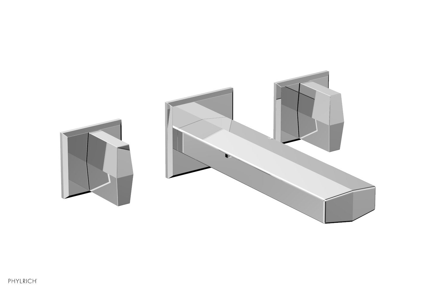 polished chrome wall tub set