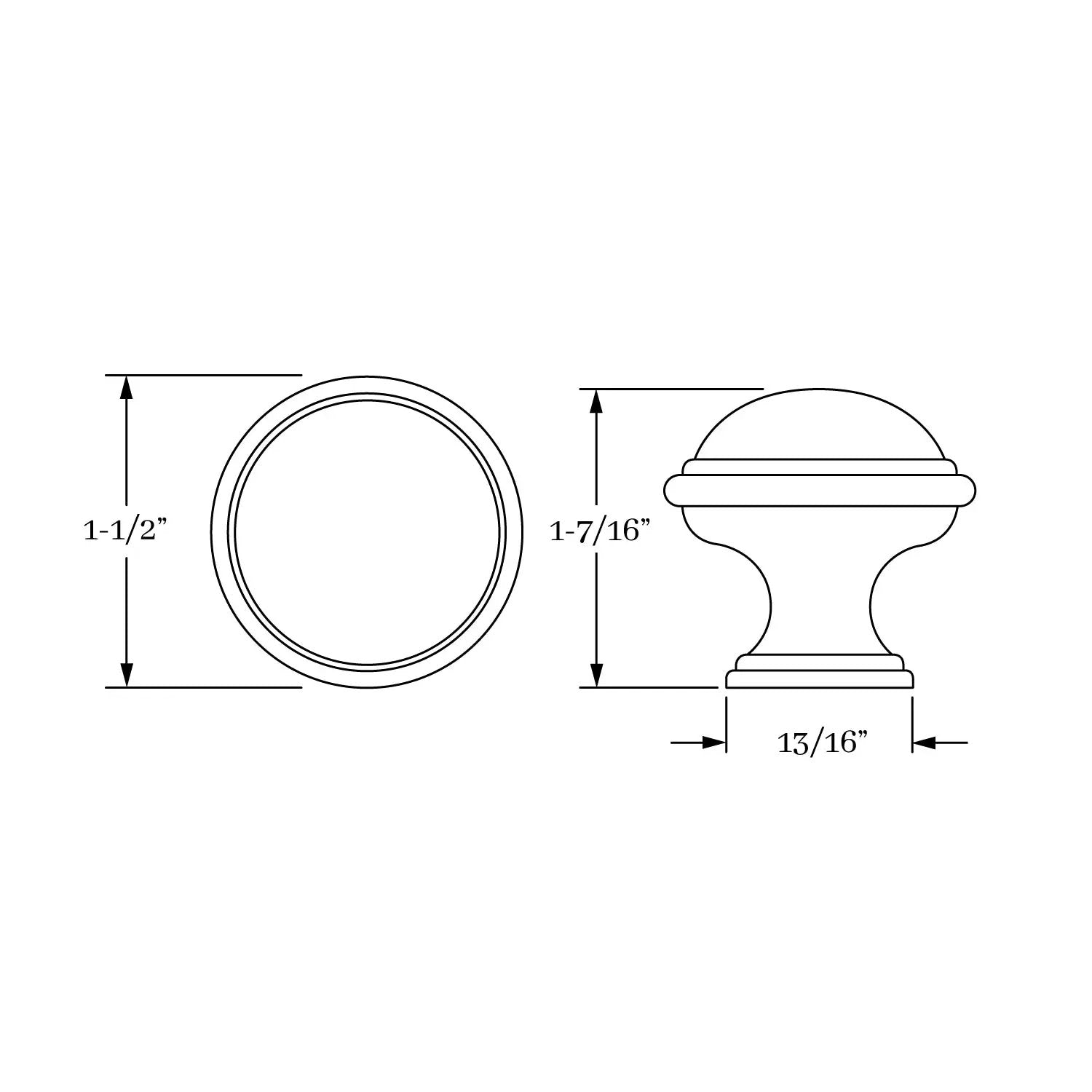 knob dimension