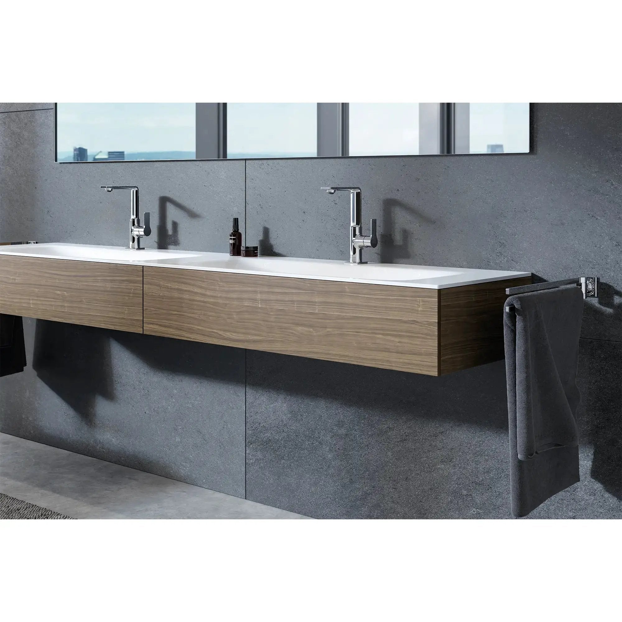 chrome bathroom faucet