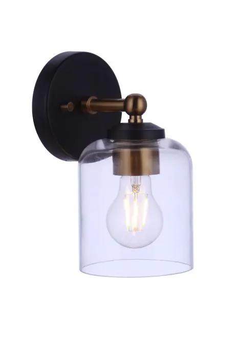 flat black/satin brass wall sconces