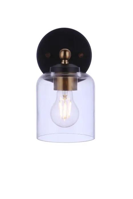 flat black/satin brass wall sconces