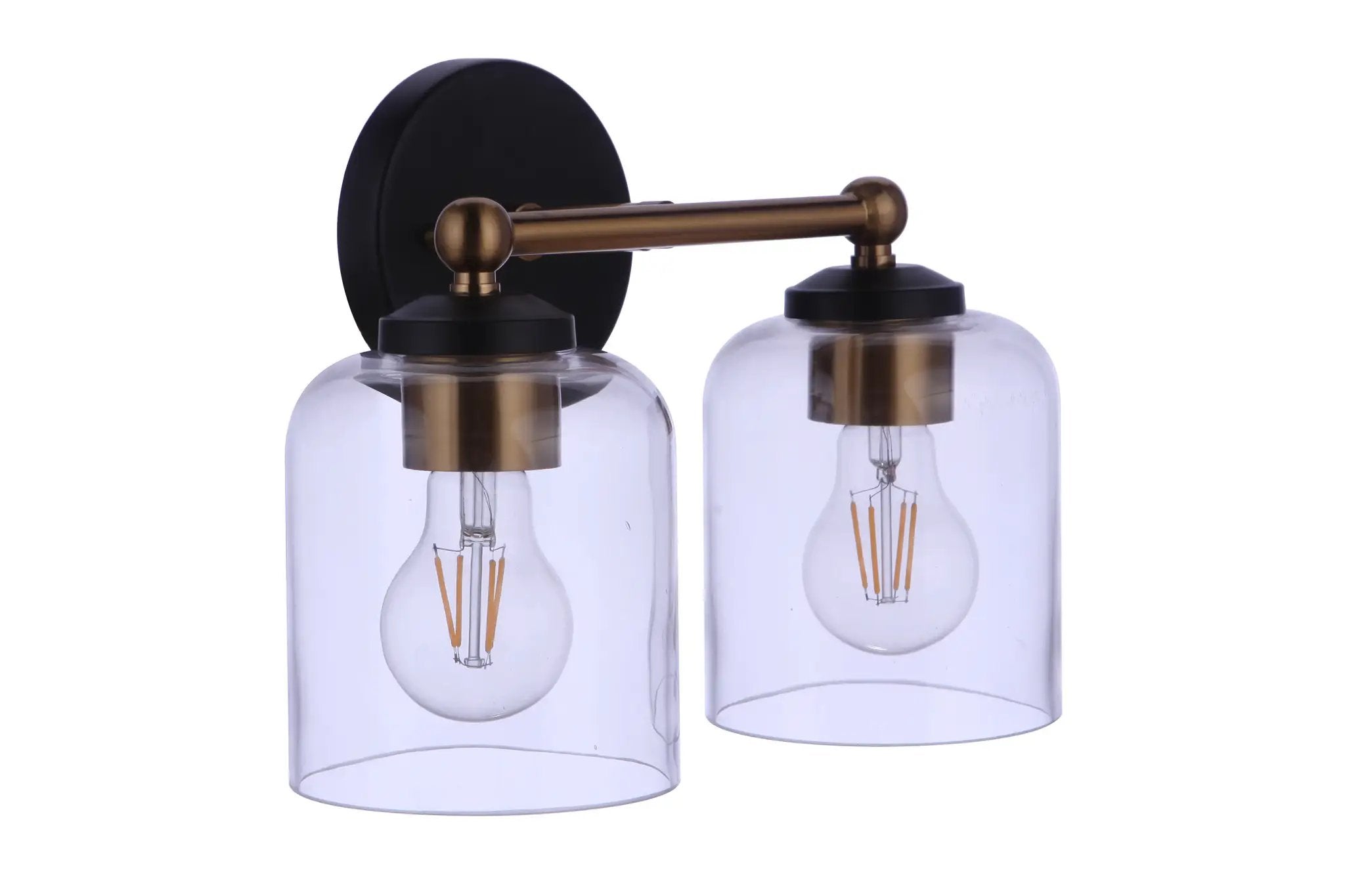 flat black/satin brass wall sconces