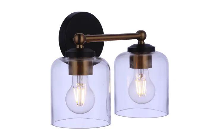 flat black/satin brass wall sconces