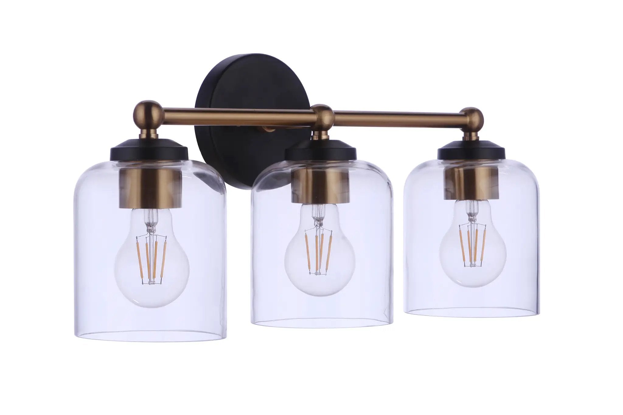 flat black/satin brass wall sconces