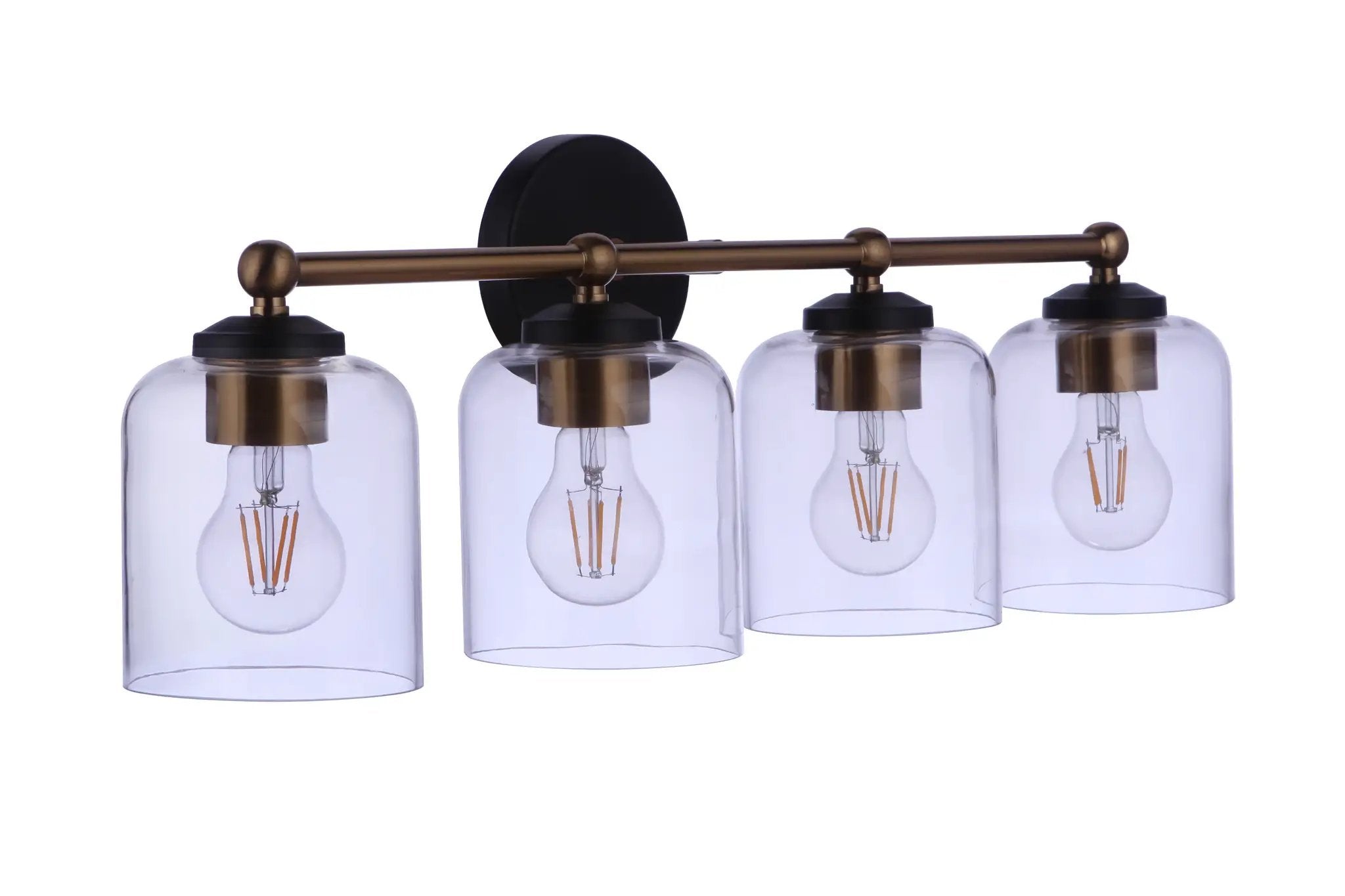 flat black/satin brass wall sconces