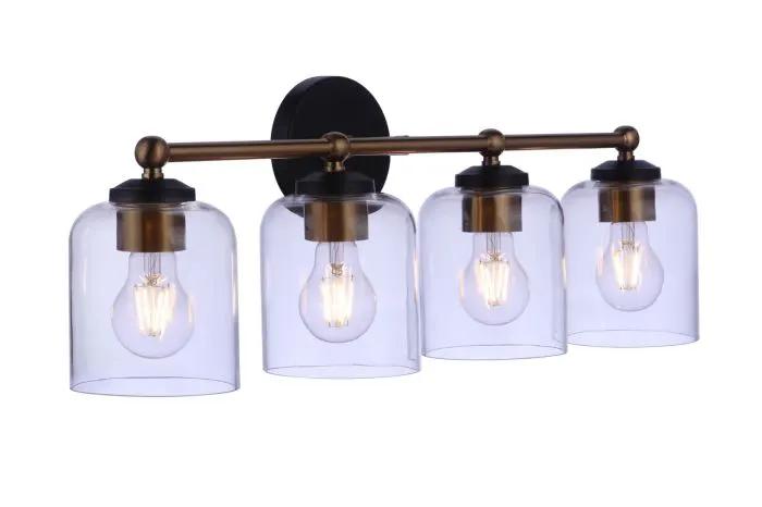 flat black/satin brass wall sconces