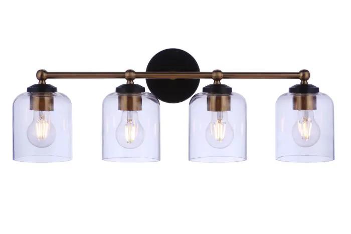 flat black/satin brass wall sconces