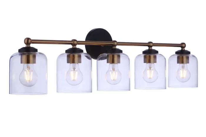 flat black/satin brass wall sconces