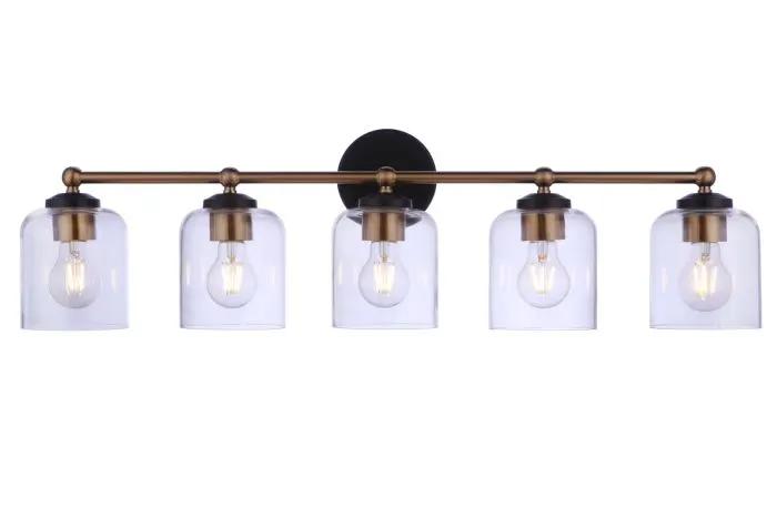 flat black/satin brass wall sconces