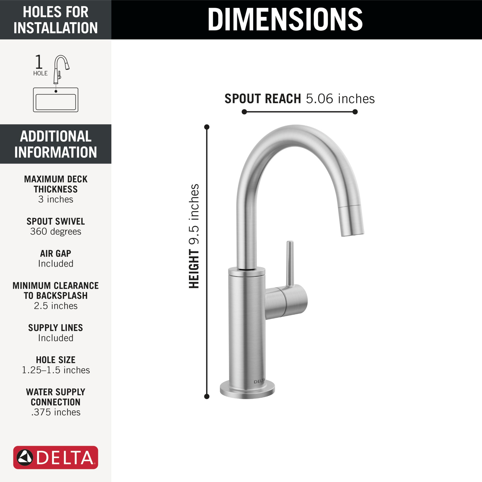 arctic stainless kitchen faucet