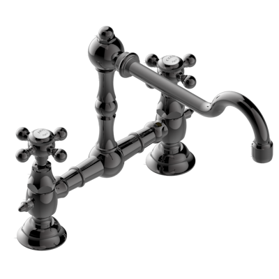 THG Paris 1900 Kitchen Exposed Lavatory Or Kitchen Faucet 8" Ctc, 2-Hole, Less Drain by THG Paris