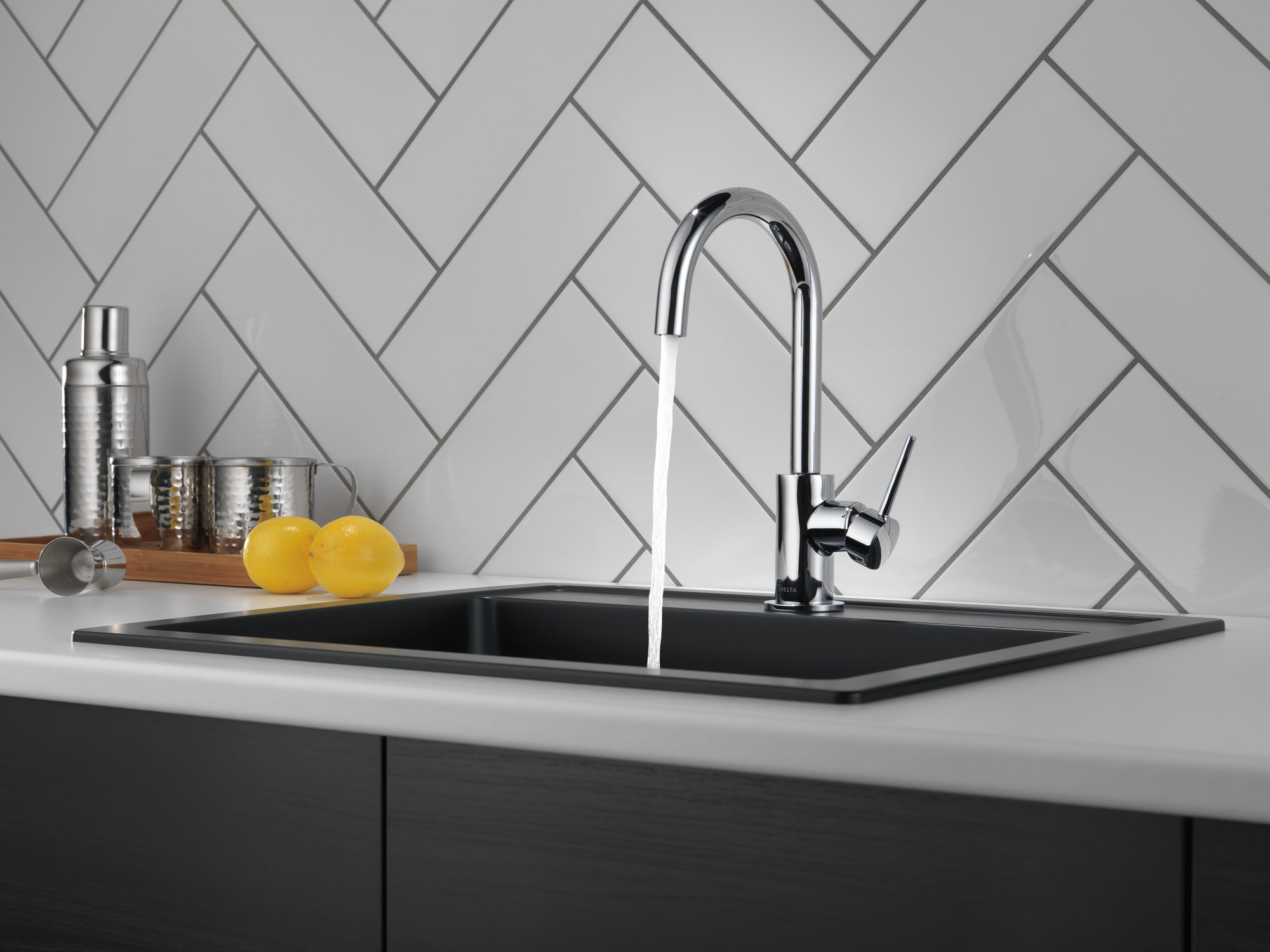 chrome kitchen faucet