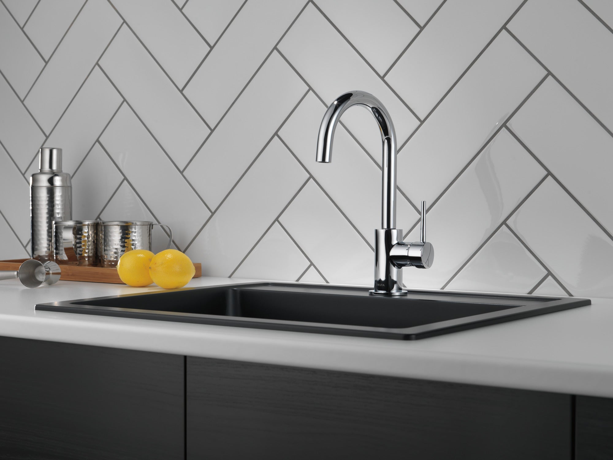 chrome kitchen faucet