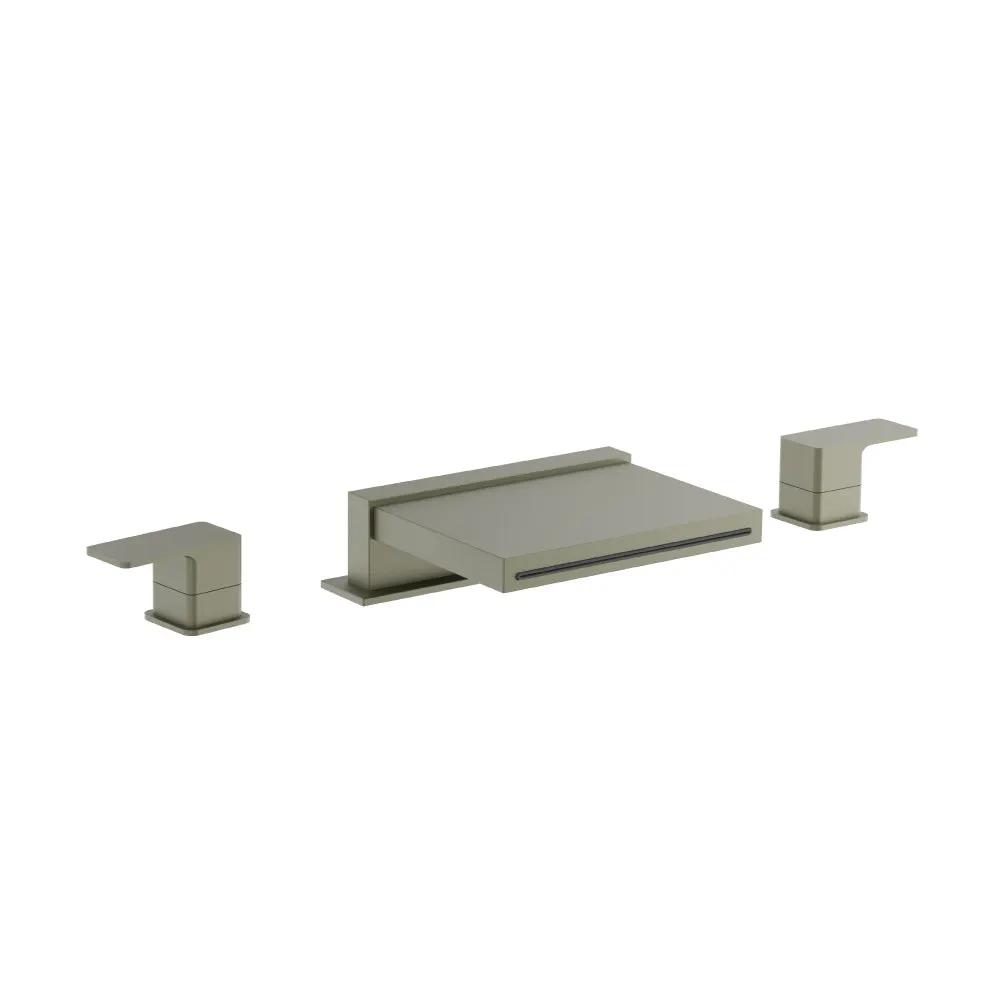 Flusso Serie 196 3 Hole Deck Mount Cascade / Sheet Flow Roman Tub Faucet by Flusso