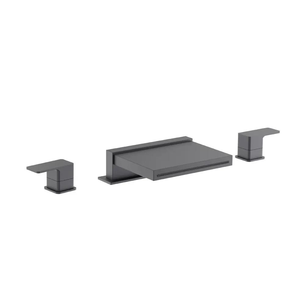 Flusso Serie 196 3 Hole Deck Mount Cascade / Sheet Flow Roman Tub Faucet by Flusso