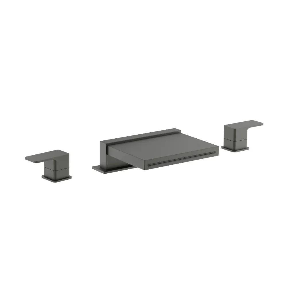 Flusso Serie 196 3 Hole Deck Mount Cascade / Sheet Flow Roman Tub Faucet by Flusso